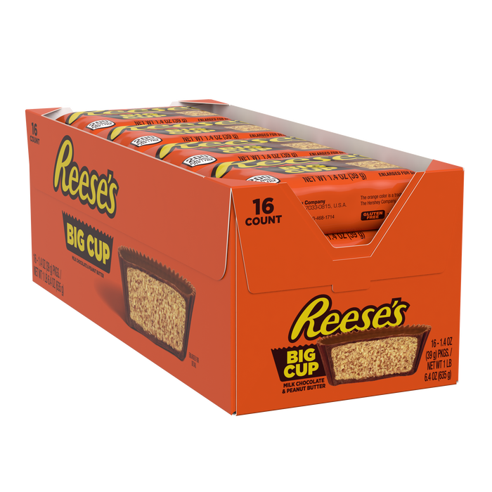REESE'S BIG CUP Copas de Chocolate con Leche y Mantequilla de Cacahuete, 1.4 oz (16 unidades)