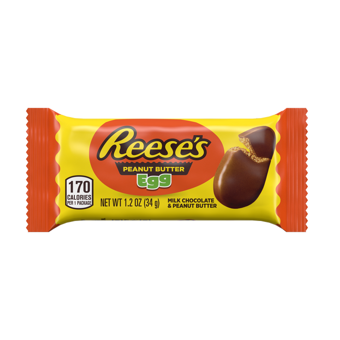 REESE'S Milk Chocolate Peanut Butter Egg, Easter Candy Pack, 1.2 oz (36 Count)