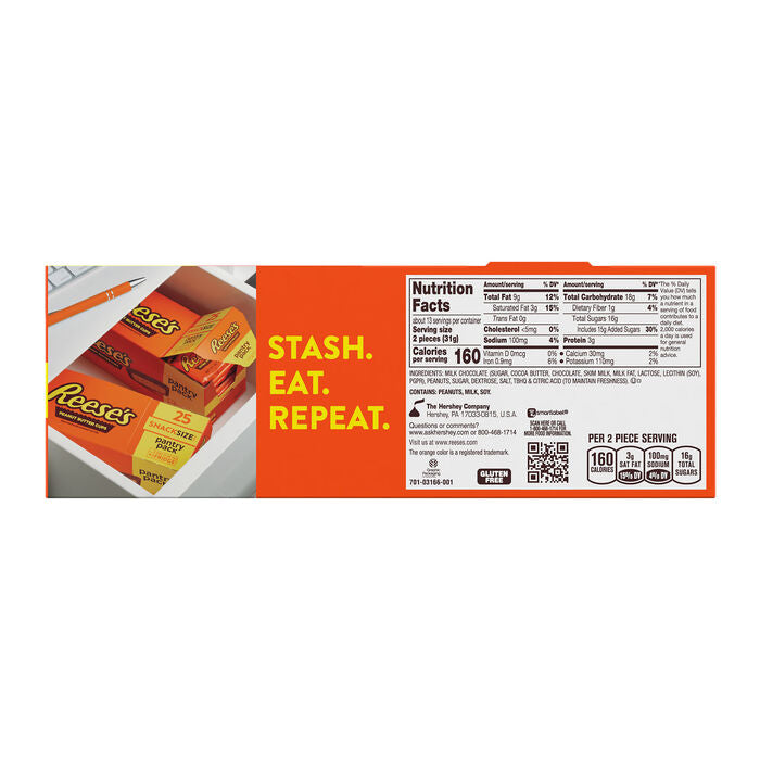 REESE'S Milk Chocolate Peanut Butter Cup Snack Size Pantry Pack 25ct Candy Box Secondary image