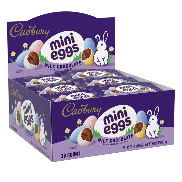 CADBURY MINI Milk Chocolate Eggs, Easter Candy Bag, 1.5 oz (36 Count)
