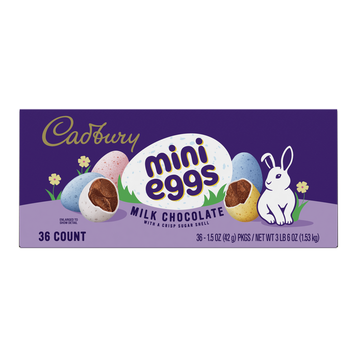 CADBURY MINI Milk Chocolate Eggs, Easter Candy Bag, 1.5 oz (36 Count)
