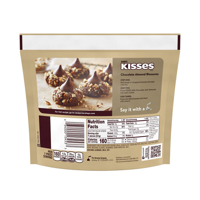 KISSES Milk Chocolates with Almonds 10oz Candy Bag Secondary image