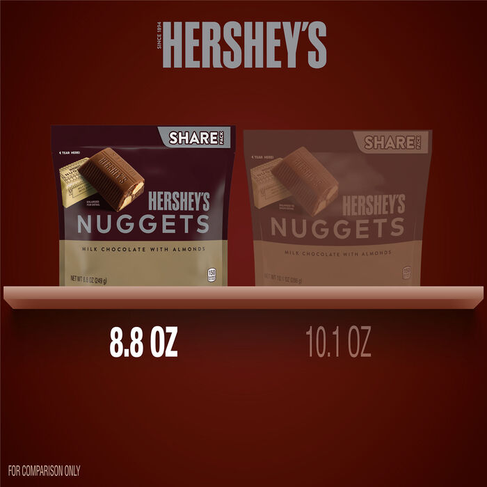 HERSHEY'S NUGGETS Milk Chocolate with Almonds Candy Share Pack, 8.8 oz