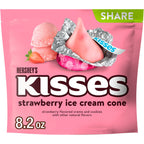HERSHEY'S KISSES Strawberry Ice Cream Cone Flavored Candy Share Pack, 8.2 oz
