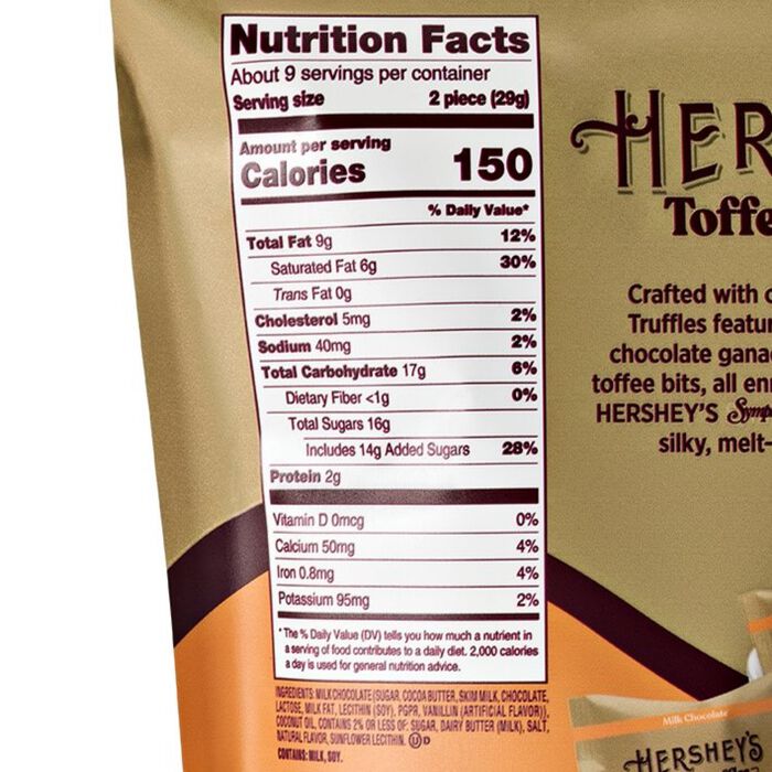 HERSHEY’S Toffee Truffles Candy Bag, 9 oz