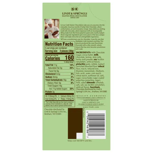 Limited Edition (Holiday)：Lindt Dubai Style Chocolate Bar (5.3 oz)