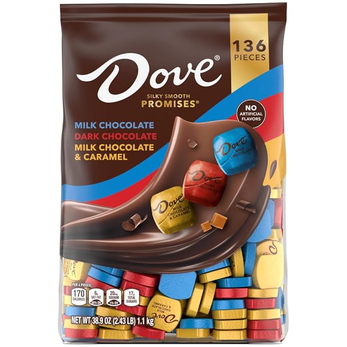 DOVE PROMISES Milk, Dark and Milk & Caramel Assorted Chocolate Candy, 136 Ct Bulk Bag Main image