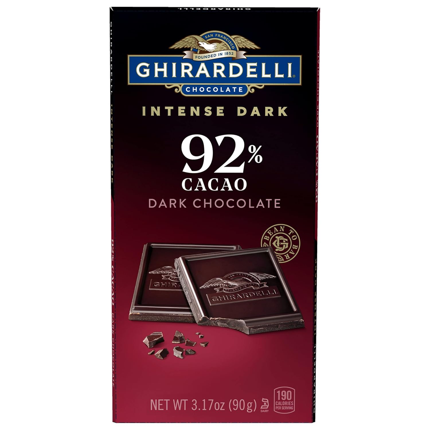 GHIRARDELLI Intense Dark 86% Cacao Chocolate Bar, 3.17 oz – Bold Extra Dark Chocolate with Rich Cocoa Notes