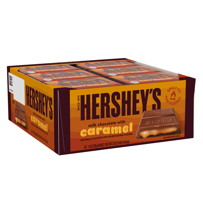 HERSHEY'S Milk Chocolate with Caramel Candy Bars, 1.4 oz (36 Count) Main image