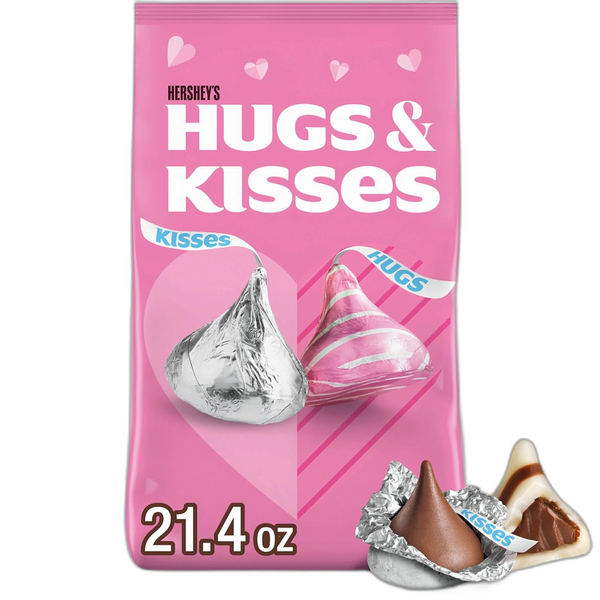 HERSHEY'S HUGS & KISSES Assorted Flavored, 21.4 oz Bag