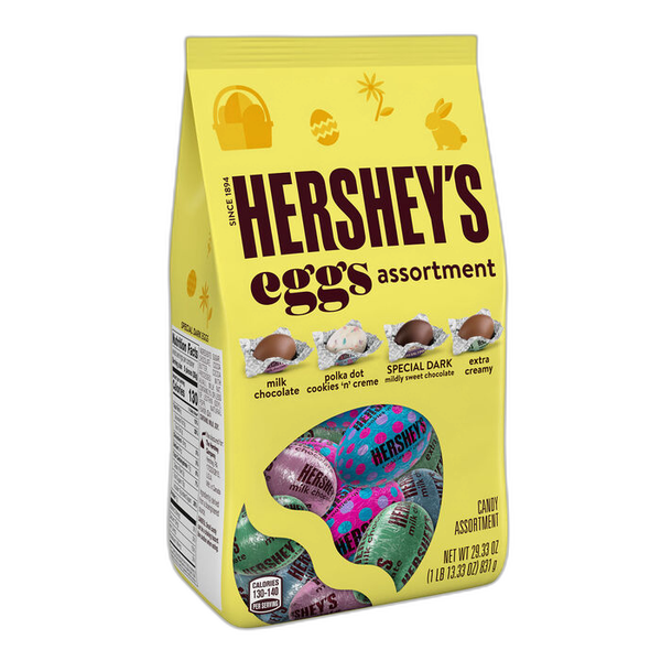 HERSHEY'S Assorted Eggs, Easter Candy Bulk Bag, 29.33 oz
