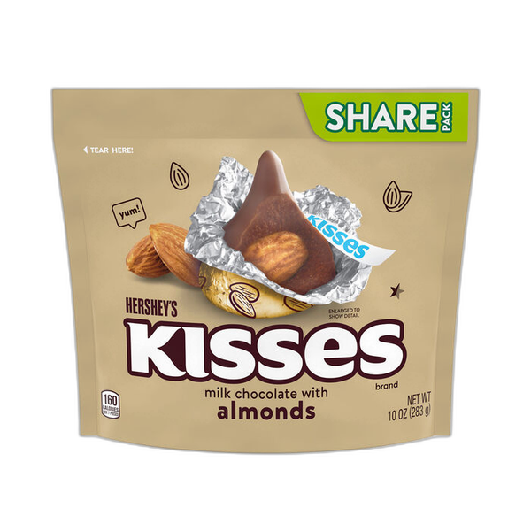 KISSES Milk Chocolates with Almonds 10oz Candy Bag Main image