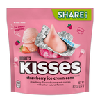 HERSHEY'S KISSES Strawberry Ice Cream Cone Flavored Candy Share Pack, 8.2 oz