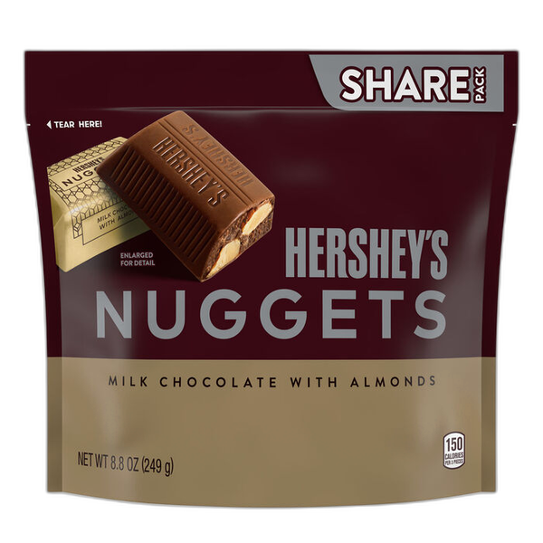 HERSHEY'S NUGGETS Milk Chocolate with Almonds Candy Share Pack, 8.8 oz Main image