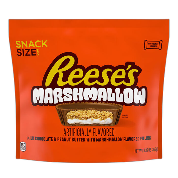 REESE'S Marshmallow Milk Chocolate Snack Size Peanut Butter Cups, 9.35 oz