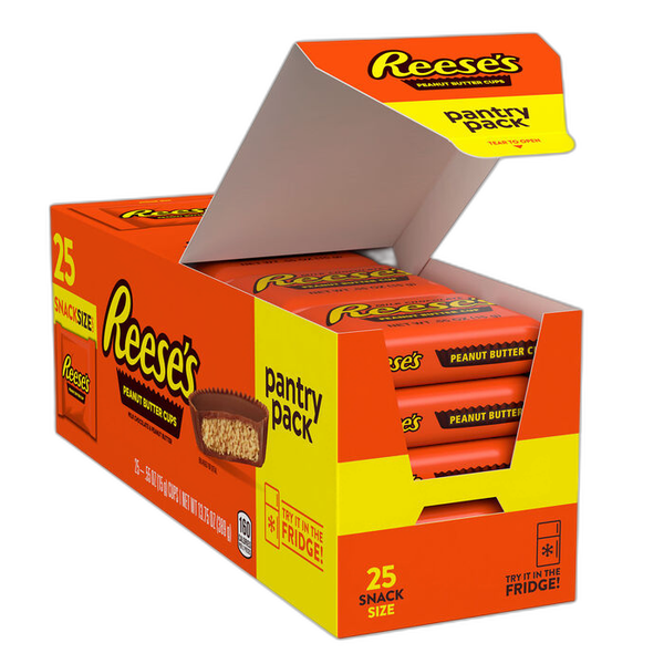 REESE'S Milk Chocolate Peanut Butter Cup Snack Size Pantry Pack 25ct Candy Box Main image