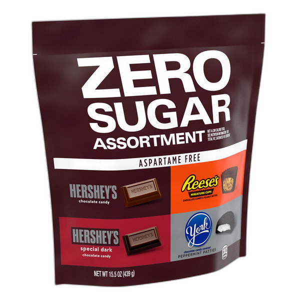 HERSHEY'S, REESE'S and YORK Zero Sugar Assorted Flavored Candy Variety Bag, 15.5 oz